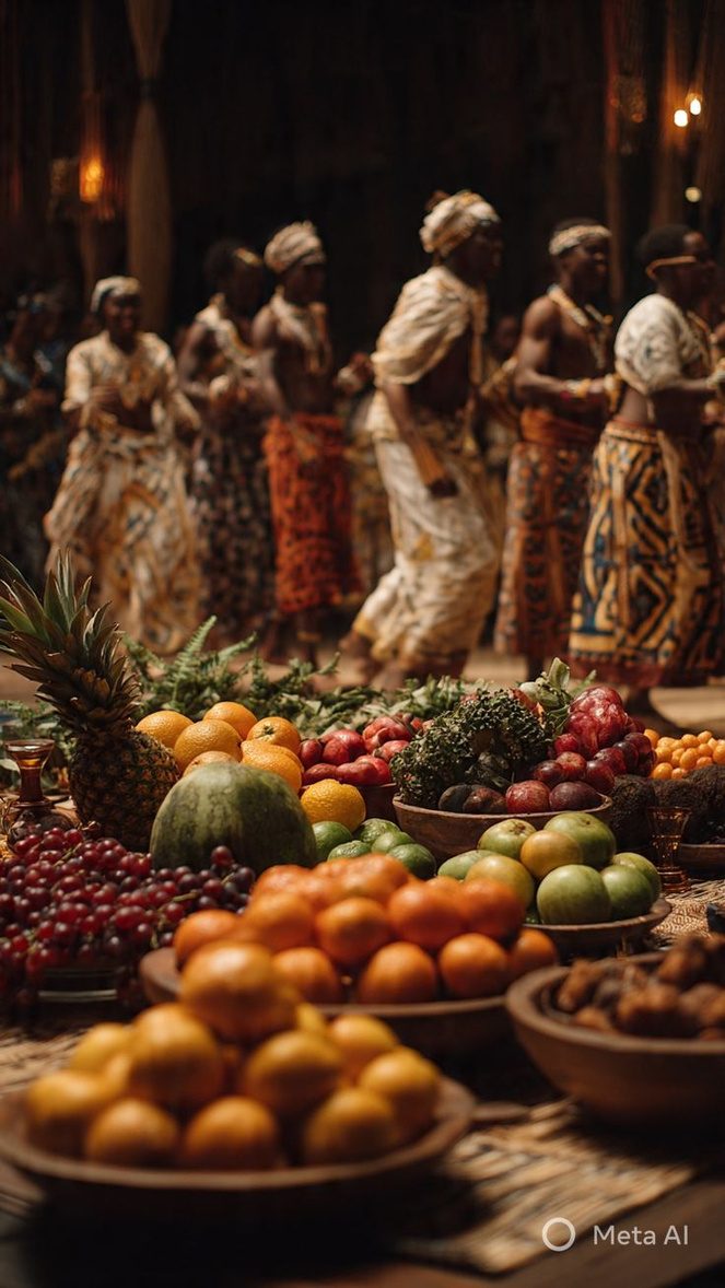 Étal de fruits et légumes d'un marché africain